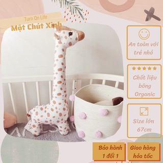 Hươu cao cổ chúc ngủ ngon cao 67cm gấu bông hữu cơ Organic da lộn không xù lông❌Freeship-ảnh thật❌Món quà độc đáo cho bé