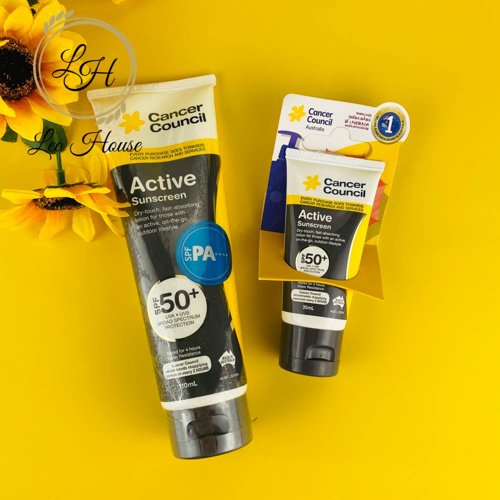 Kem chống nắng Cancer Council Active Suncreen SPF50+