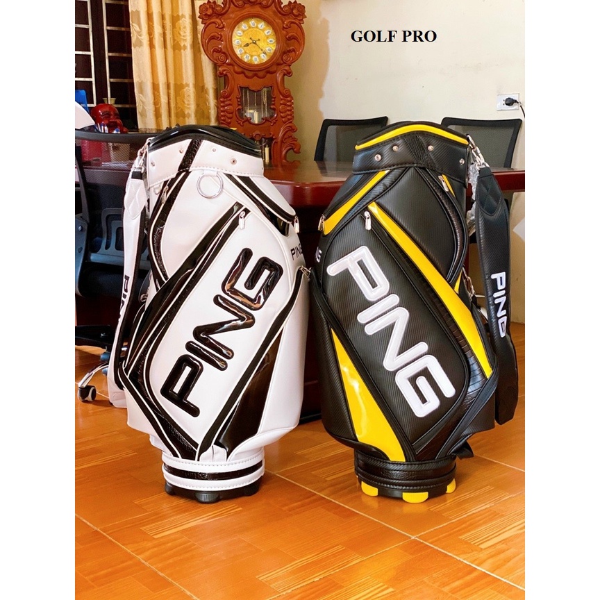 Túi gậy golf Ping túi đựng 14 - 16 gậy da PU chống nước 5 ngăn cao cấp shop GOLF PRO TM022