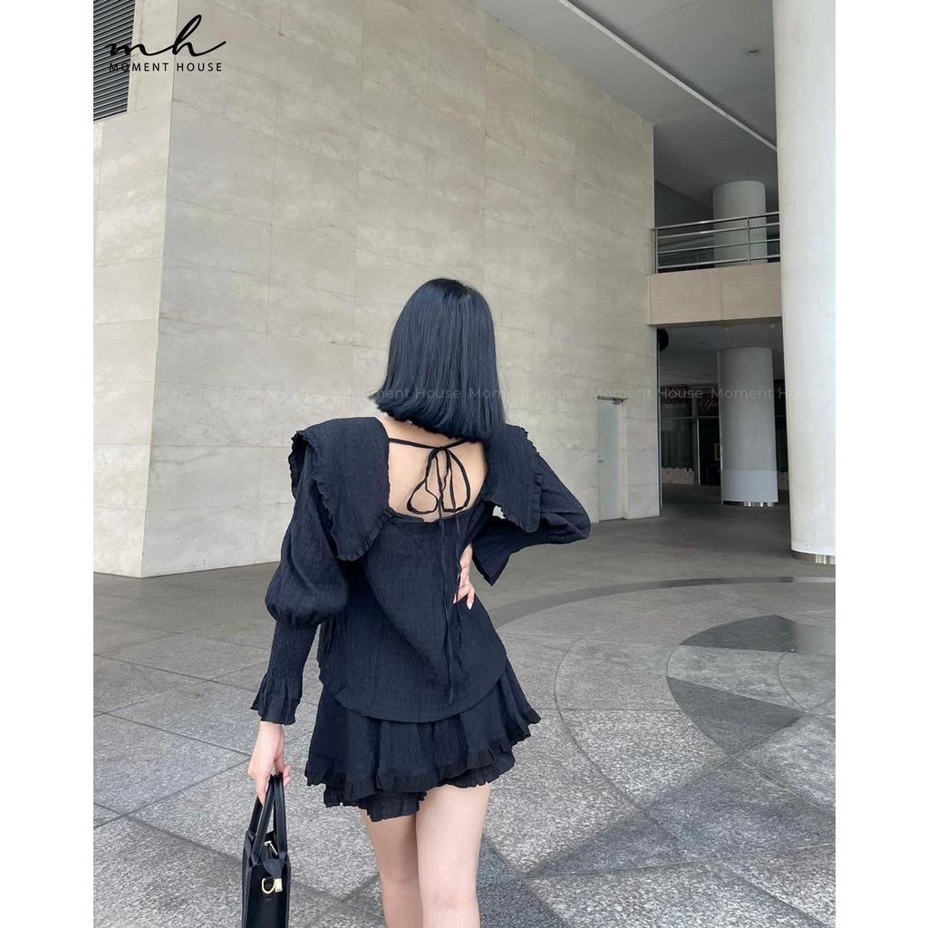 SET xốp đùi 2 món, cổ bèo nút bọc, chất thun xốp, bảng màu hot, outffix đơn giản dễ mặc, có 2 size SM