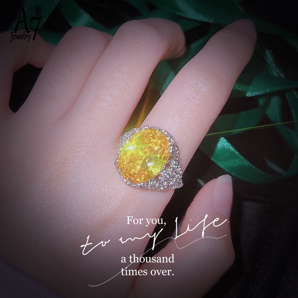 Nhẫn Hở Khảm Đá Kim Cương Vàng A7 Bằng Carbon Cao Cấp Cho Nữ