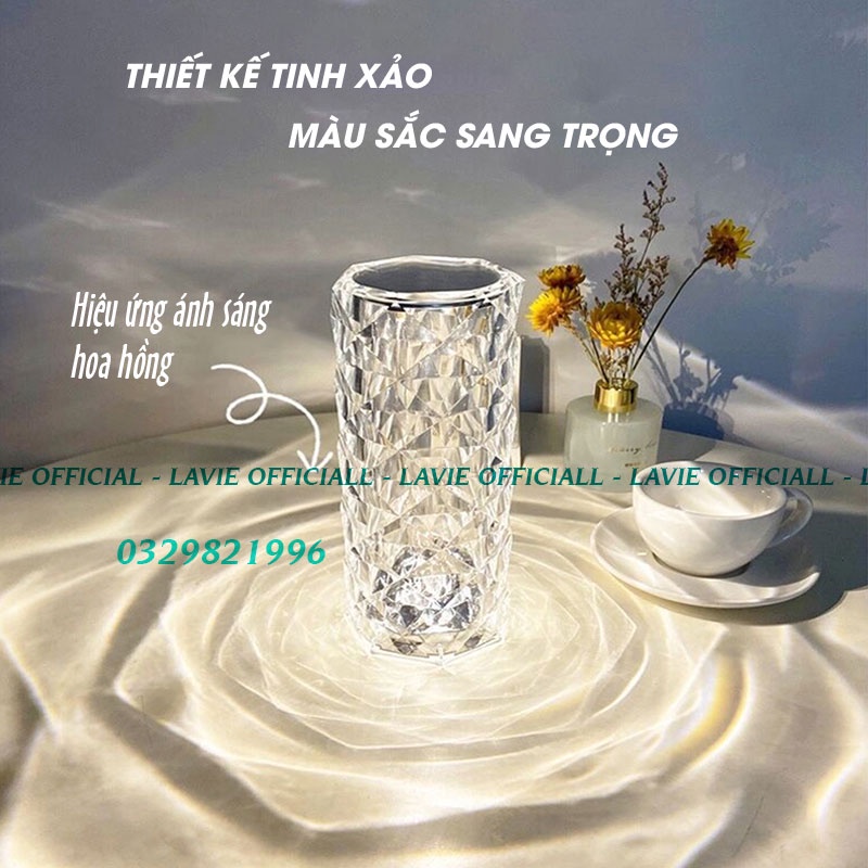 Đèn Pha Lê Trang Trí Phòng Khách, Phòng Ngủ, Phòng Game kèm điều khiển RGB 16 màu