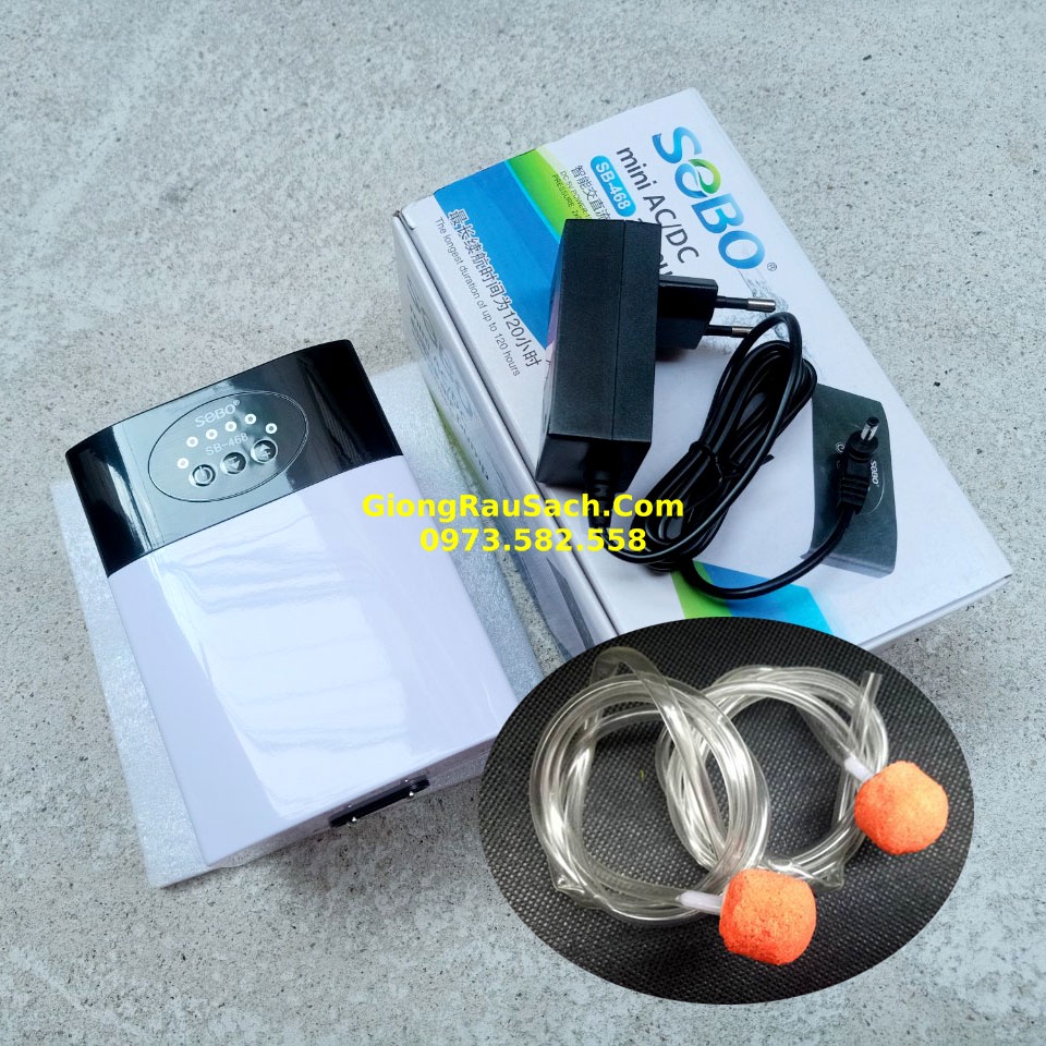 (TẶNG DÂY + VIÊN SỦI) Máy bơm oxy pin Sạc Tích Điện Sobo 468 Sủi Sục Tạo Khí Cho Hồ Bể Cá Cảnh Mini Thế Hệ Mới