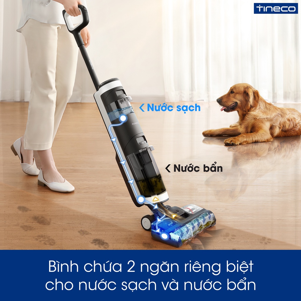 Tineco Floor One S3 / Tineco S5 PRO 2 - Máy Lau Sàn Hút bụi Thông Minh - Giặt giẻ -  Mới 100% - Bảo hành 12 tháng