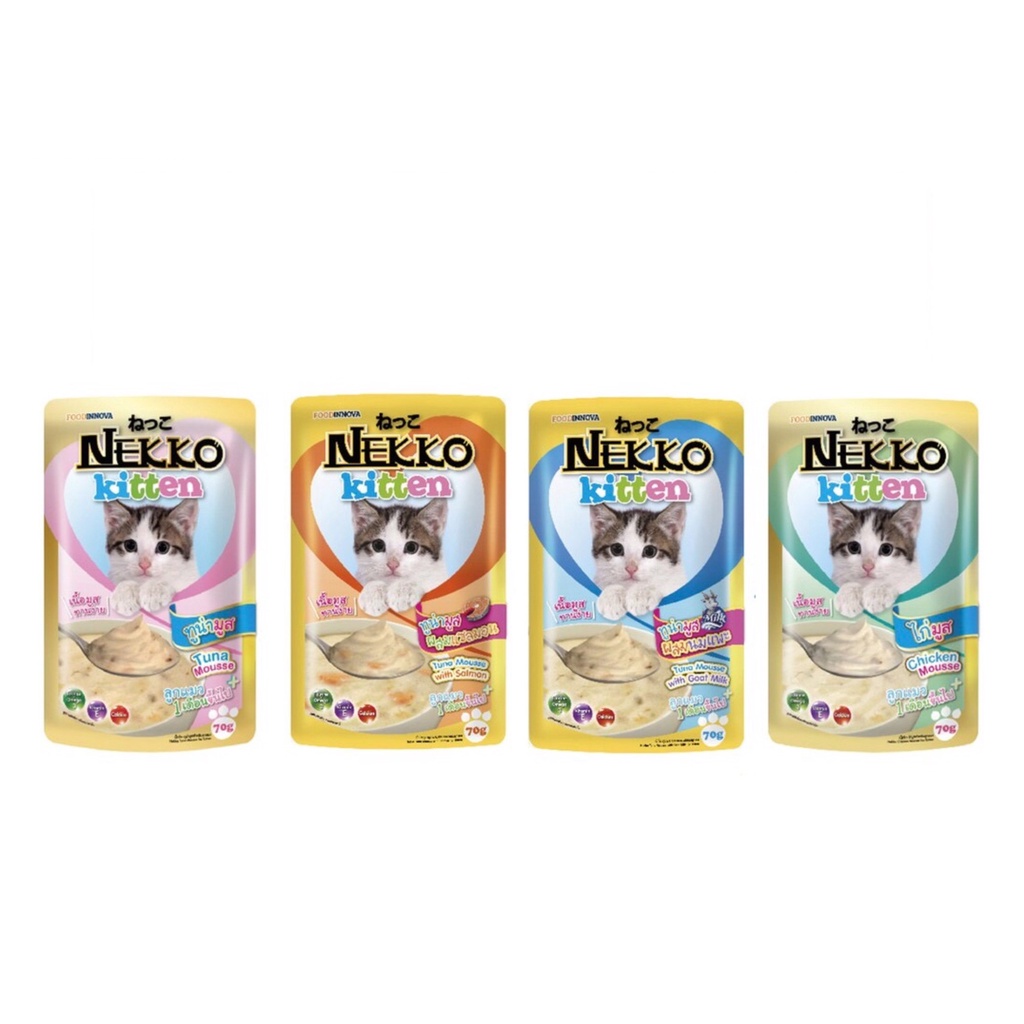 (Gói 70gr) Pate/ Xốt NEKKO (Kitten) Dành Cho Mèo Con (Đủ 4 Vị Lựa Chọn)