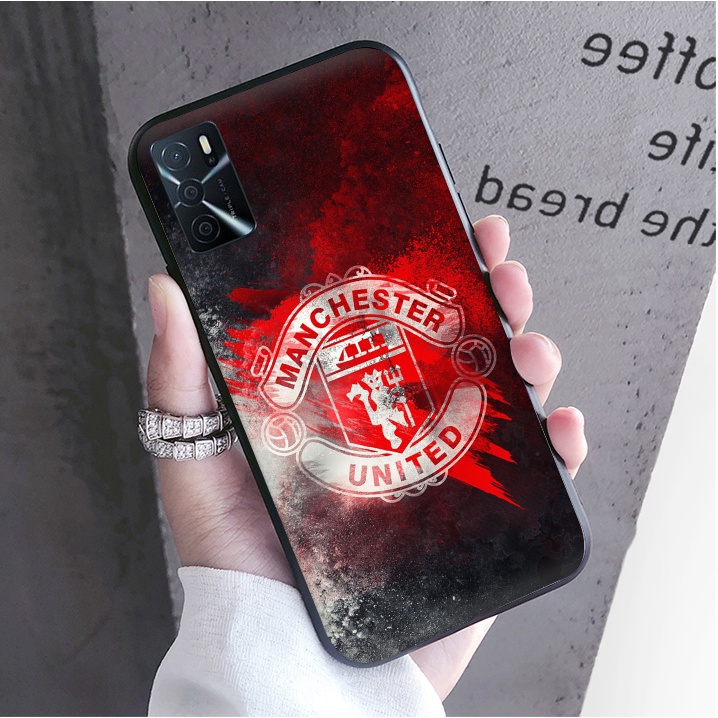 Ốp Điện Thoại Mềm Viền Đen Hình Manchester United Cho Samsung Galaxy A02 M02 A03S A10 A10S A20 A30 A20S A40S A70
