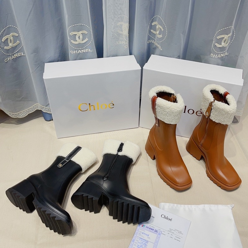 Boot Chloe Cổ Lông Đen Kem Nâu Full Size 35-39  -  By Anh Dinh Phuong