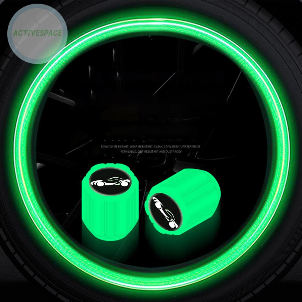 4*Fluorescent Green Car Tire Valve Cap Luminous Tire Valve Stem Cap Universal UK