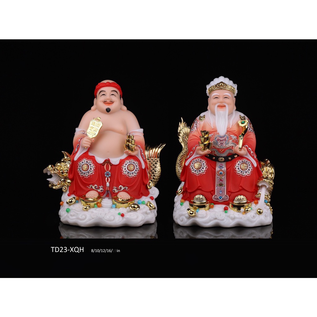 Cặp Thần Tài Thổ Địa - Tài Địa Bột Đá Đỏ 10 in - 25cm (Nhiều Mẫu)