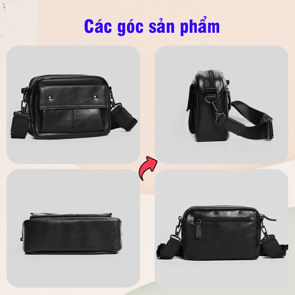Túi Đeo Chéo Nam Da PU Cao Cấp Chống Nước, Đi Học, Đi Chơi Thời Trang Hàn Quốc Sang Trọng Arhi Shop