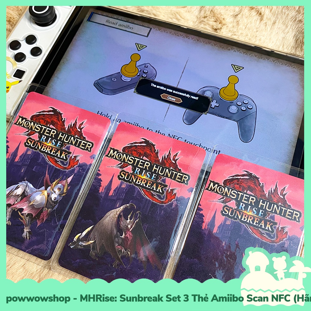 [Sẵn VN - Hỏa Tốc] MHRise: SunBreak Set 3 Thẻ Amiibo Scan NFC Cho Game Monster Hunter Rise DLC Sunbreak Nintendo Switch