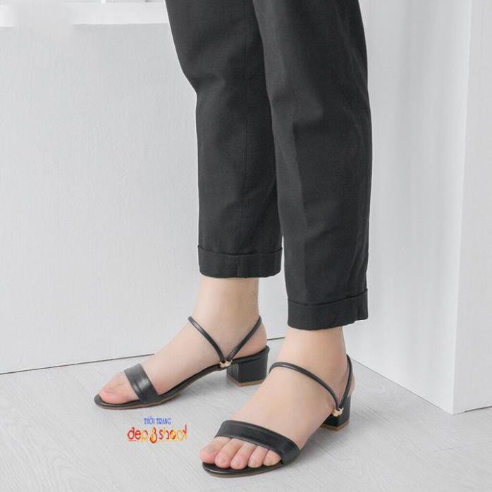 Giày sandal cao gót 3p quai ngang thời trang
