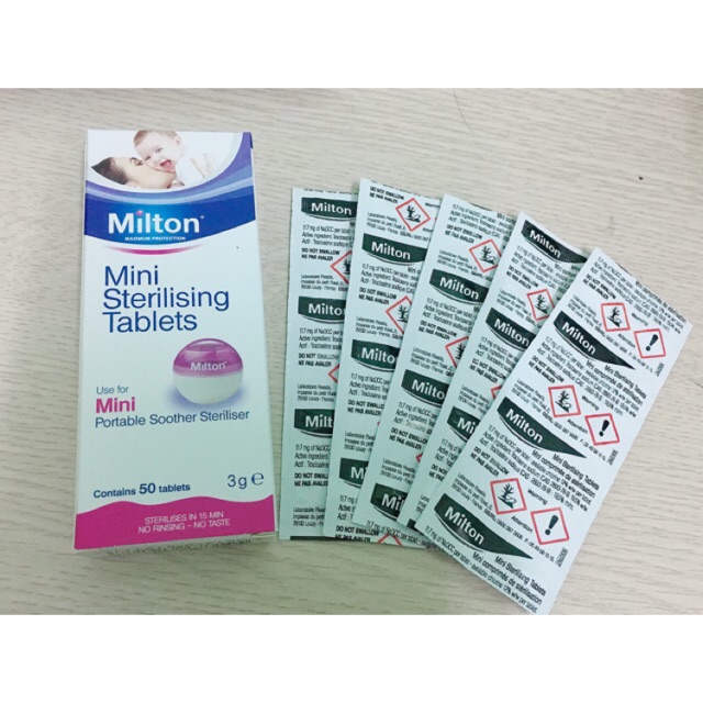 Viên khử trùng Milton làm sạch cốc nguyệt san, núm ti, bình sữa (date xa)