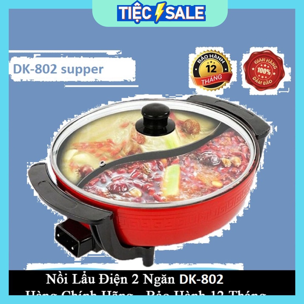 NỒI LẨU ĐIỆN 2 NGĂN DK-802 ĐA NĂNG - HÀNG CHÍNH HÃNG BẢO HÀNH 12 THÁNG