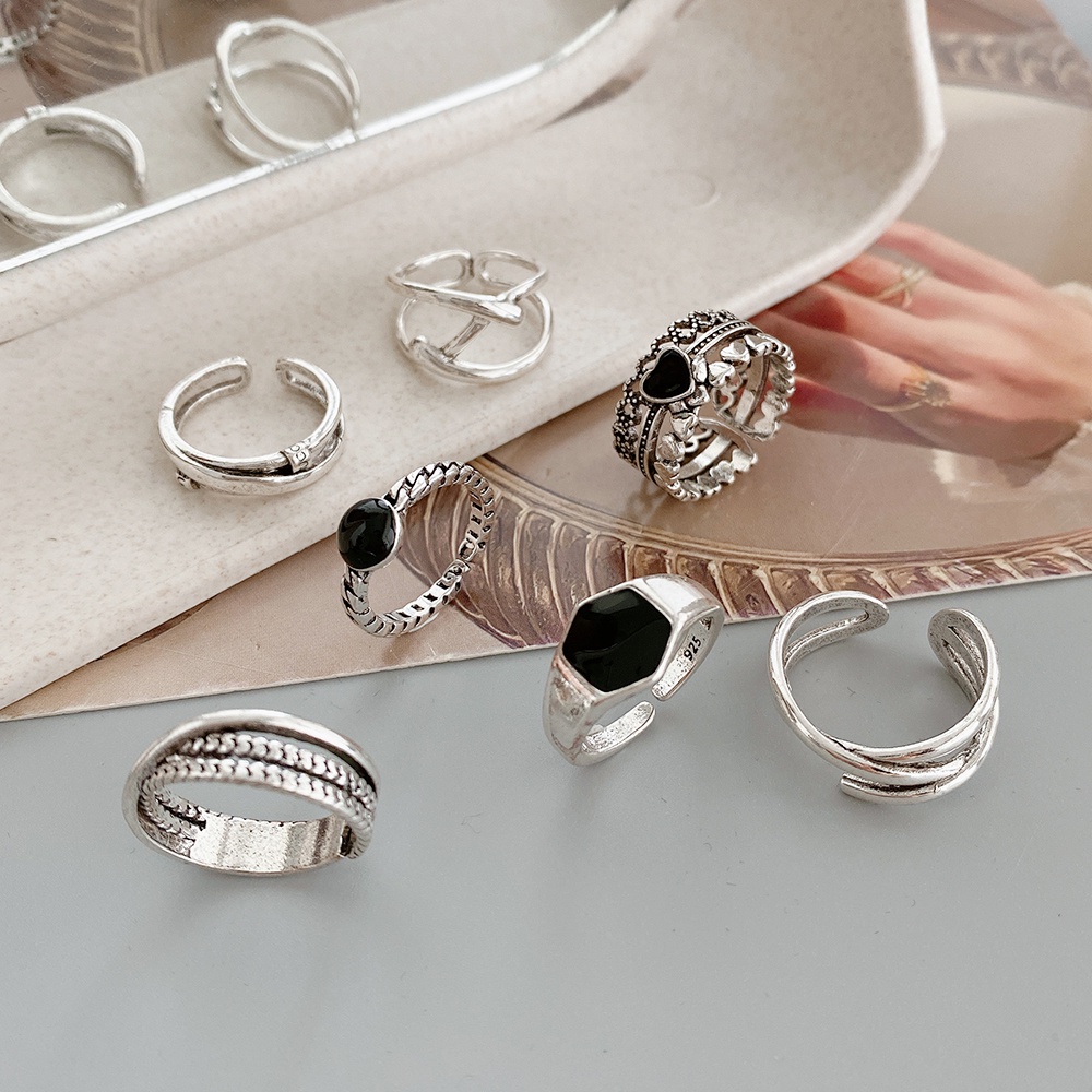 Set 7 Nhẫn Bạc Thời Trang Nữ Tính