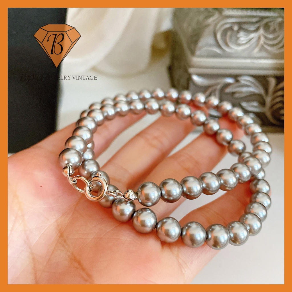 VÒNG CỔ TRAI ĐÁ SECONDHAND TRANG SỨC SI NHẬT BẢN BOU JEWELRY VINTAGE MÃ VC380-M1