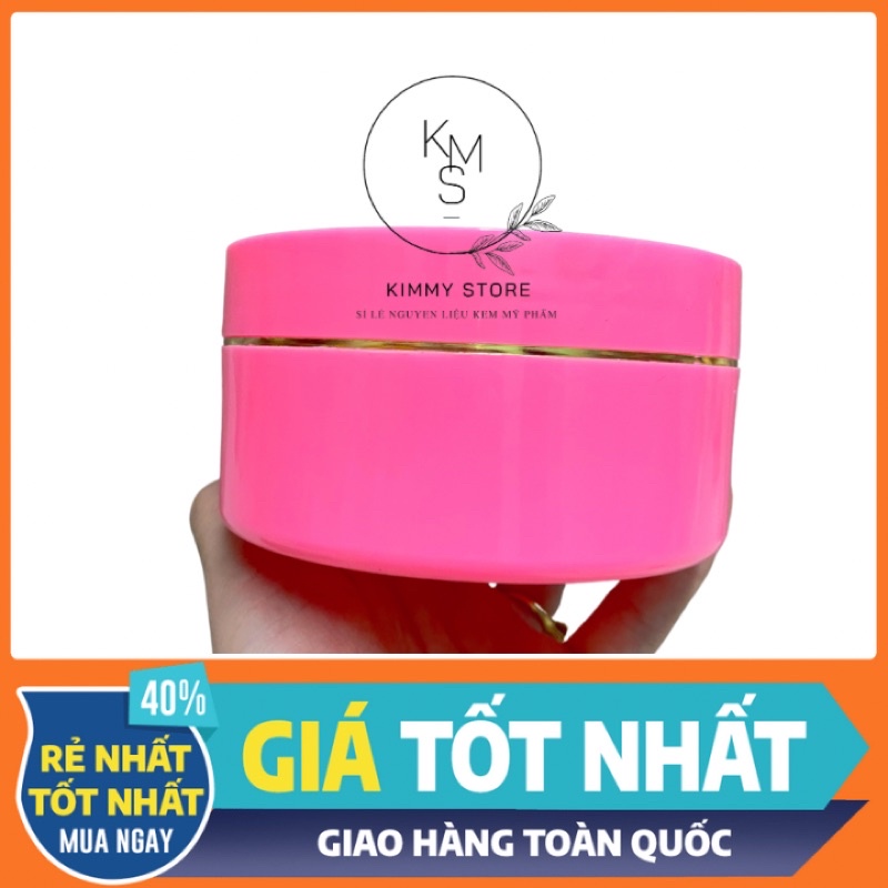 lẻ hủ nhựa 200g đựng kem màu hồng có độn đáy