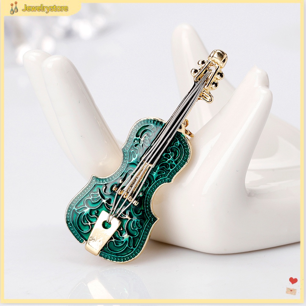 (jewelrystore) Ghim Cài Áo Hình Đàn Violin Ngộ Nghĩnh