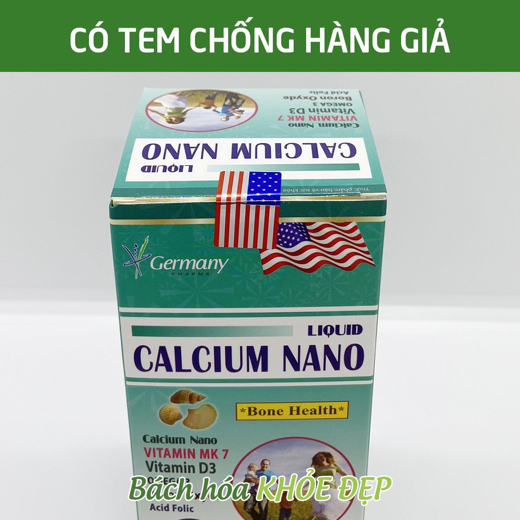 Viên uống bổ sung canxi Liquid Calcium Nano - Hộp Xanh lá 100 viên