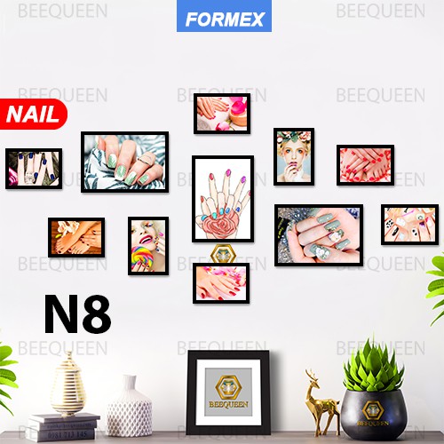 Bộ 11 Tranh Trang Trí Tiệm Móng Nails  Đẹp - Gắn Tường Không Cần Khoan Đục