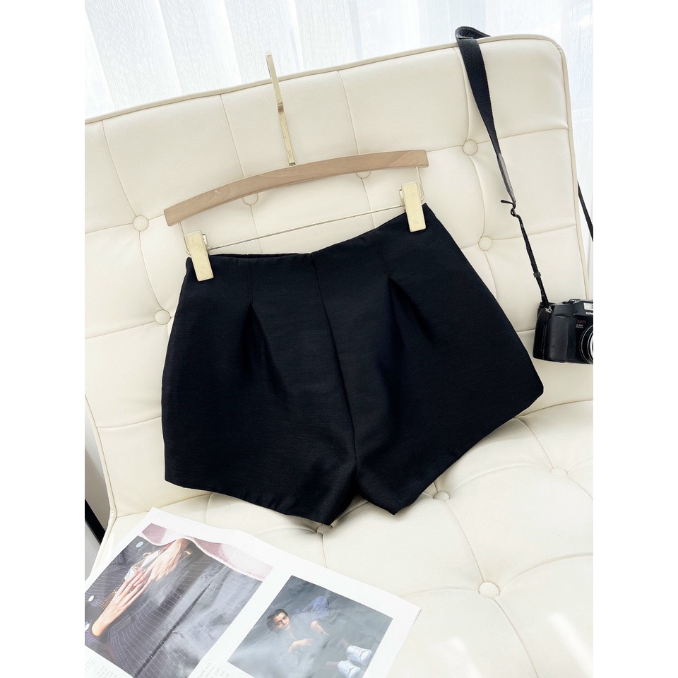 Quần đùi nữ cạp cao chất dày có lớp lót, quần short nữ dáng phồng 5 màu NPQUAN036