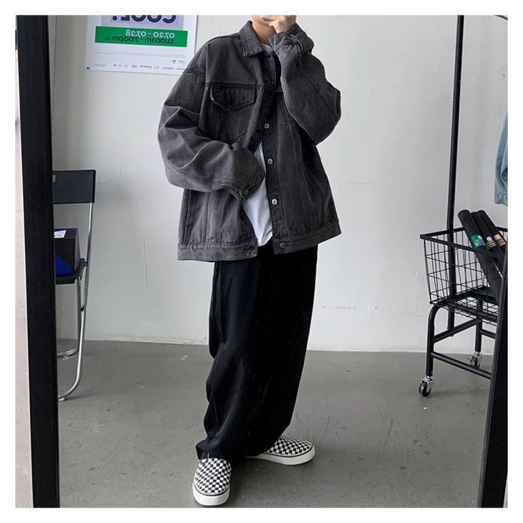 Áo Khoác Jeans Nam Nữ Denim Jacket hàn quốc trơn