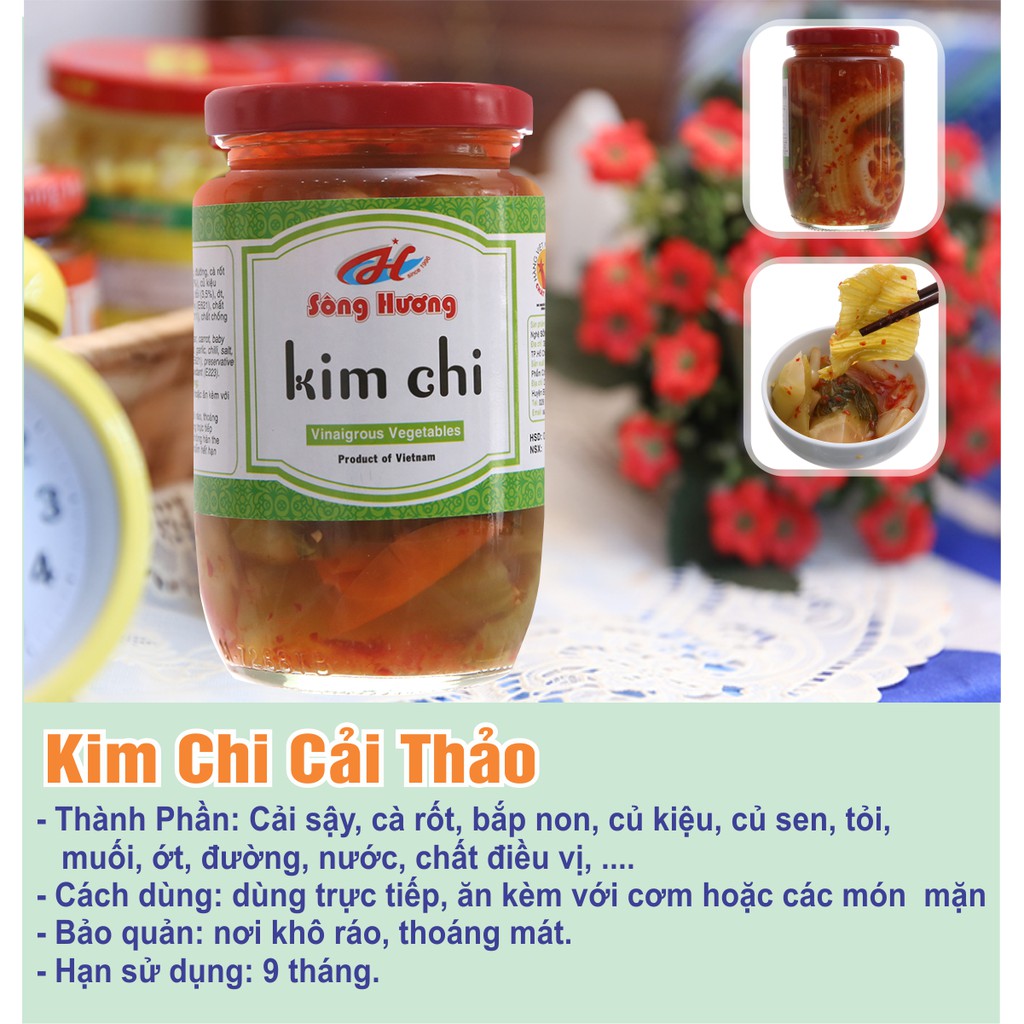 Kim Chi Củ Sen Sông Hương Foods Hũ 390g - Ăn kèm cơm , bún , phở , mì tôm , ăn vặt , thịt nướng , tốt hệ tiêu hóa