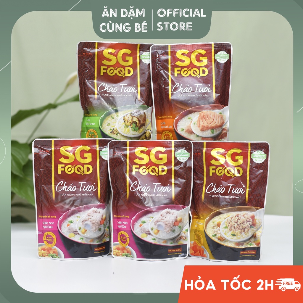Combo cháo tươi gói ăn liền SG Food cho bé ăn dặm 89360