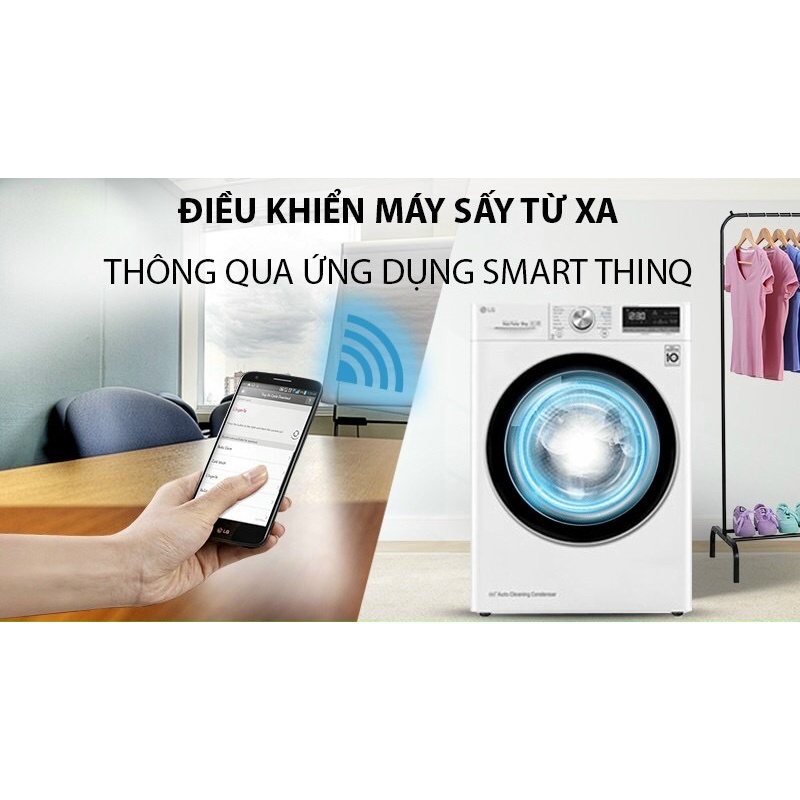 Máy sấy bơm nhiệt LG 9 Kg DVHP09W
