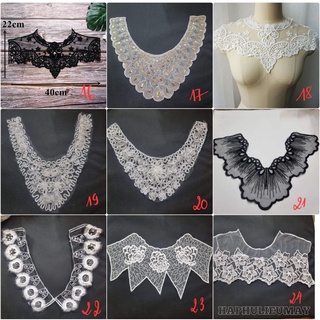 Cổ áo ren, cổ áo thêu kết cườm