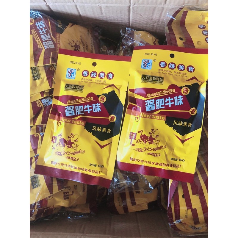1 Bịch 20 Gói Thịt Hổ Chay Cay Vàng 45gr Hương Vị Bò Thơm
