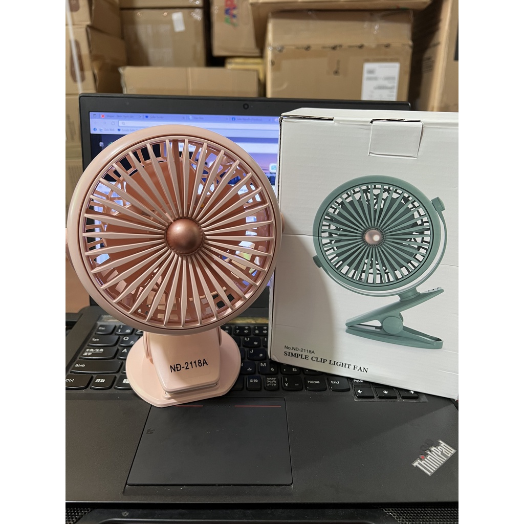 Quạt Kẹp Bàn Mini YASE 2118 Quạt Văn Phòng Xoay 720 Độ Tích Hợp Đèn Ngủ