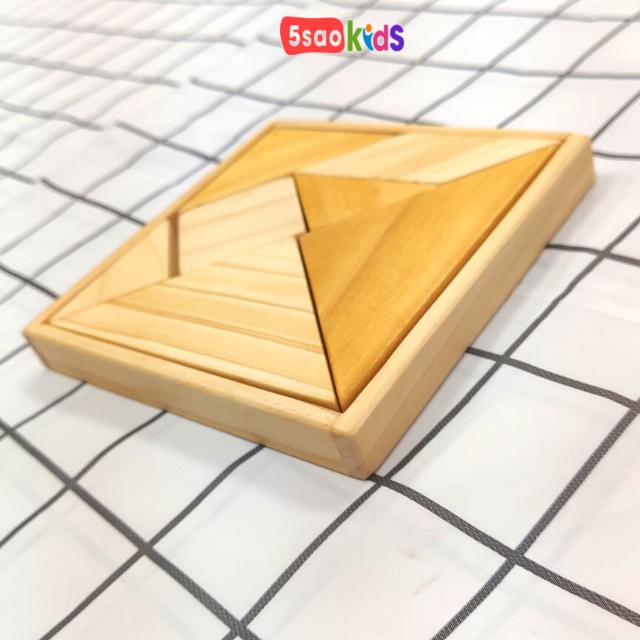 Bộ ghép hình tangram 7 miếng bằng gỗ - 5saokids