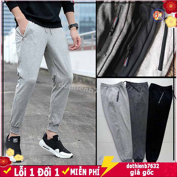 ⚡ CÓ ẢNH CHỤP THẬT ⚡ Quần Nỉ Thể Thao Nam Nữ Jogger Da Cá co giãn 4 chiều 2 túi khóa bigsize 40-70kg