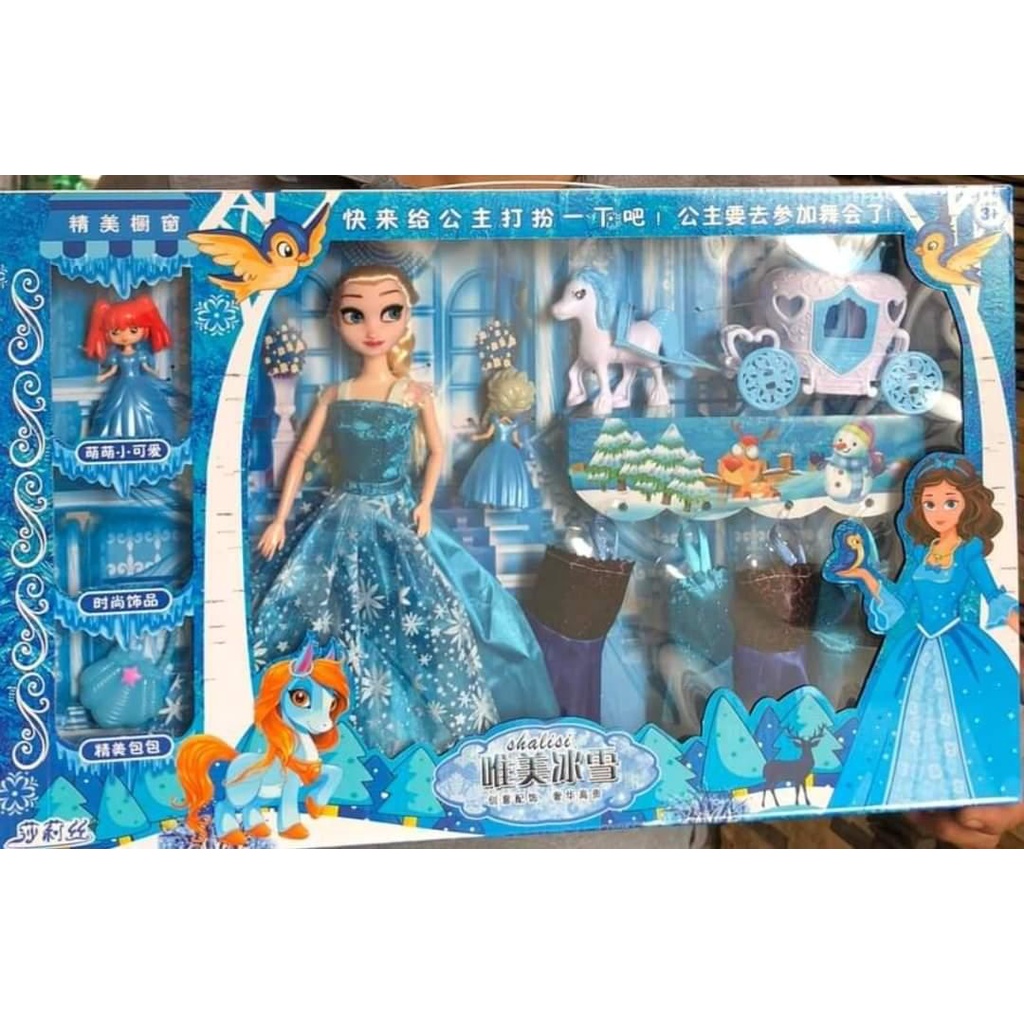 Bộ Đồ Chơi Búp Bê CÔNG CHUA BARBIE ELSA HỘP QUÀ TẶNG CHO BÉ