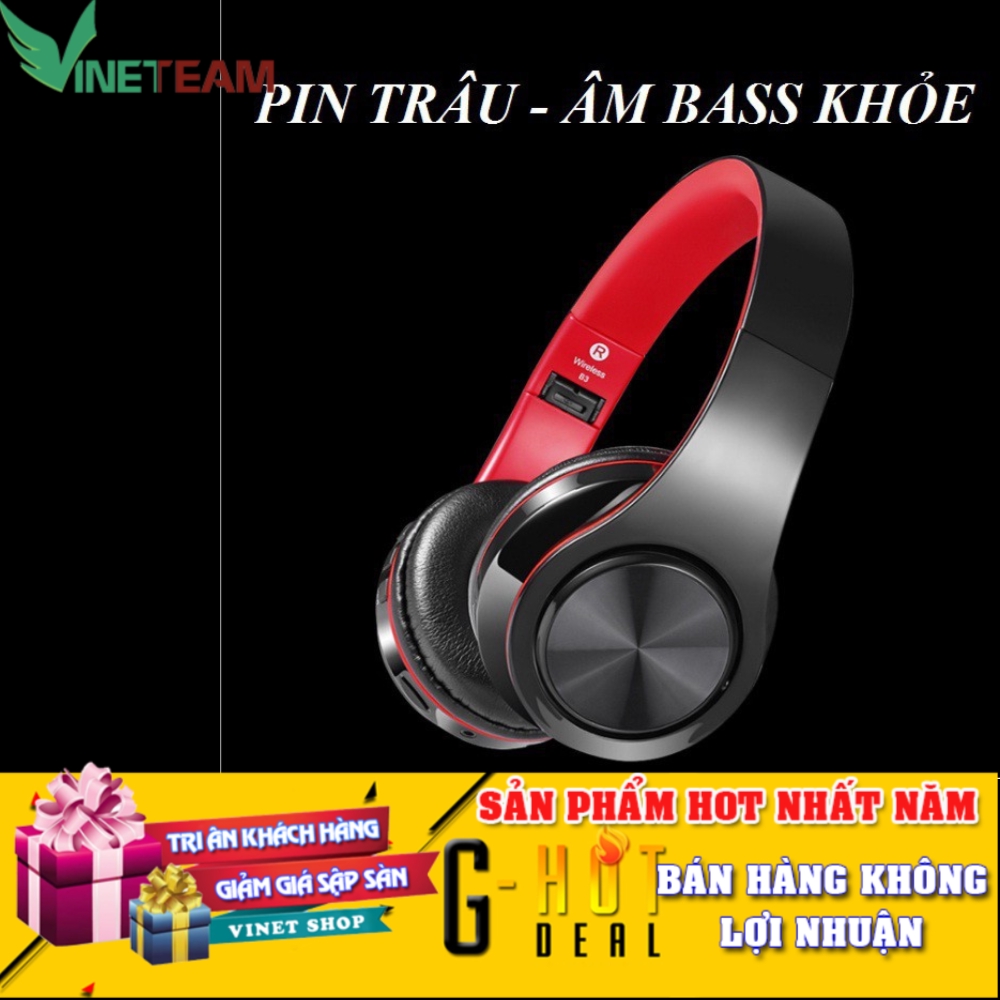 ( GIÁ SIÊU SẬP SÀN) Tai Nghe Bluetooth Chụp Tai B3 Hỗ Trợ Thẻ Nhớ, Âm Bass Khỏe Có Thể Gập Lại ( Mẫu mới pin trâu) | BigBuy360 - bigbuy360.vn
