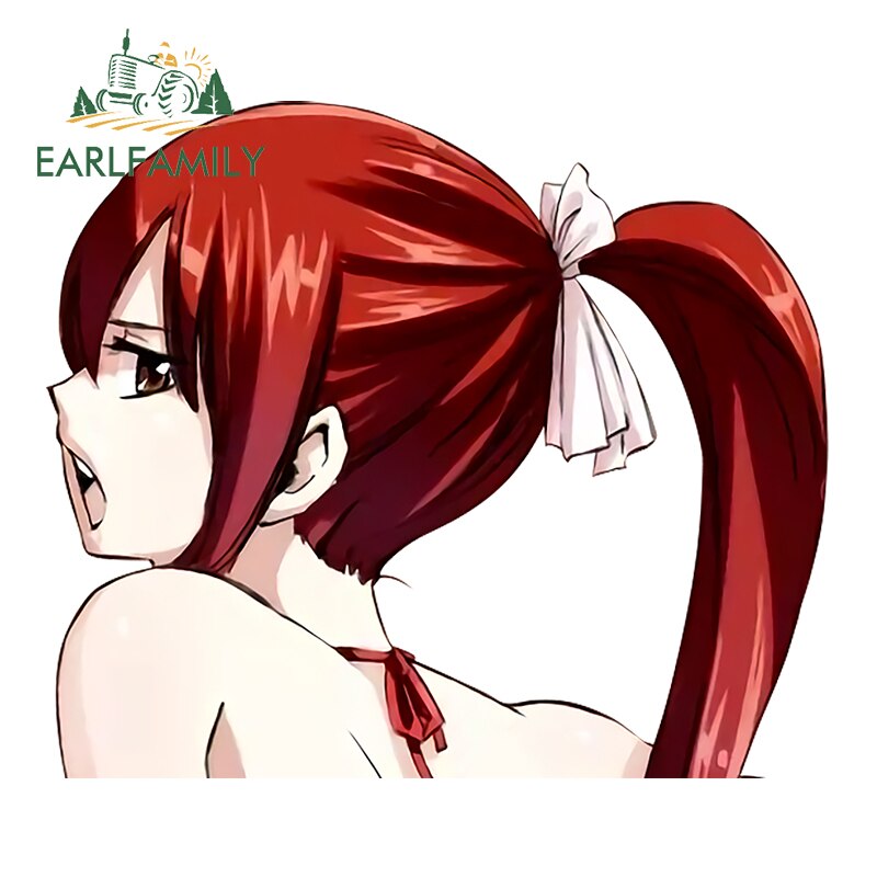 Miếng Dán Trang Trí Xe Hơi Hình Anime Fairy Tail Erza Scarlet 13cm X 11.3cm