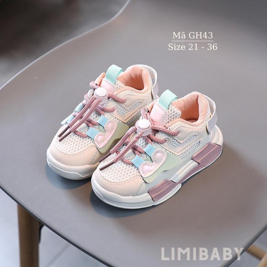 Giày thể thao dây rút cho bé gái 1 - 12 tuổi khỏe khoắn năng động phong cách Hàn Quốc GH43