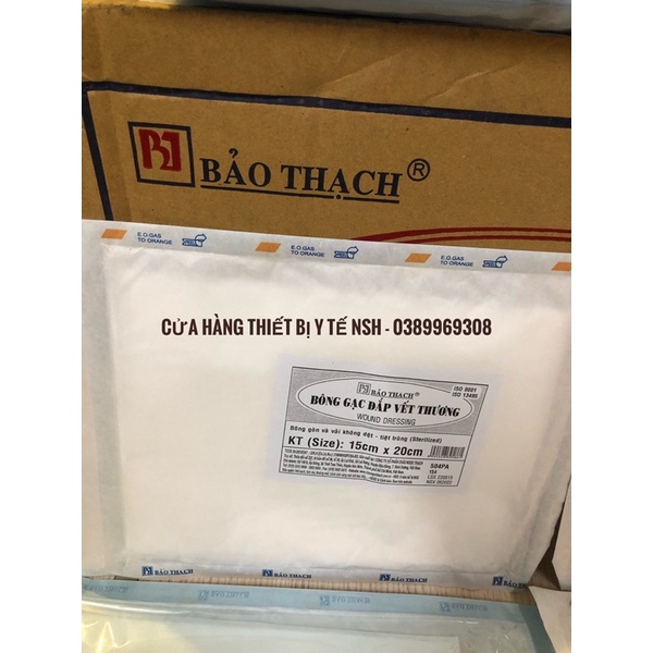 ❤️ Bông Gạc Đắp Vết Thương Bảo Thạch 15x20cm BÔNG BĂNG GẠC ĐẮP VẾT THƯƠNG HÚT DỊCH BẢO THẠCH 15cm x 20cm