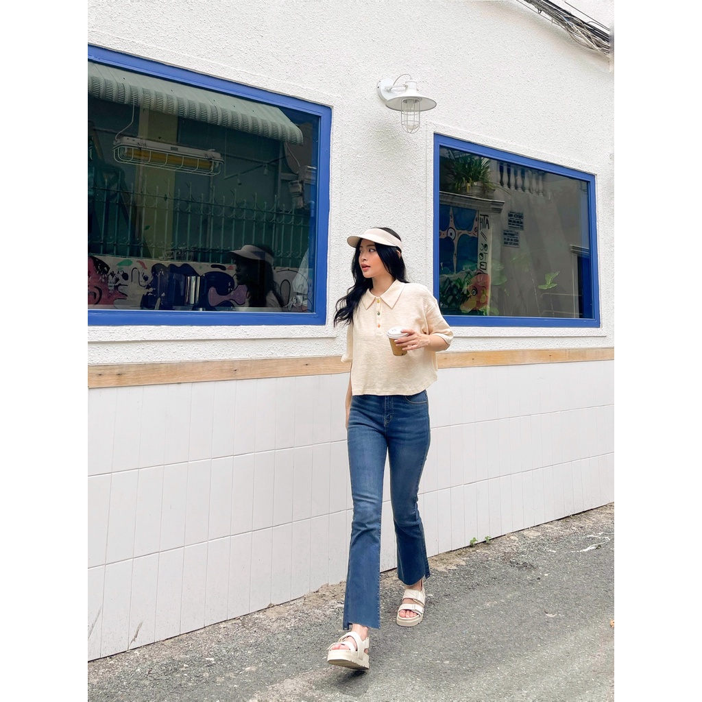 MIEU - Áo thun crop cổ polo (FS Kem) - HO09 | BigBuy360 - bigbuy360.vn
