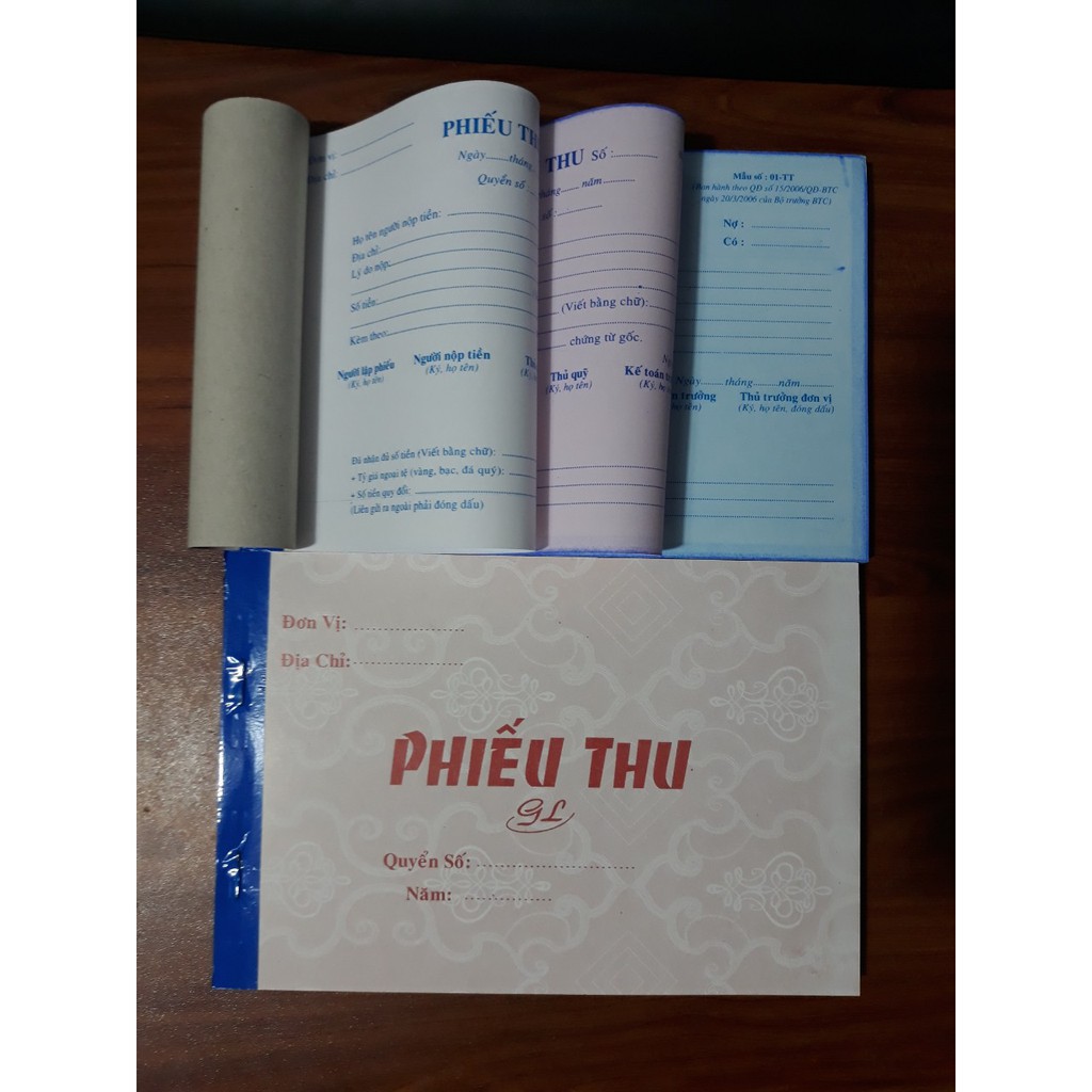 ②Phiếu thu 3 liên 13x19 (combo 2quyển) ♘Sỉ - Lẻ ♘