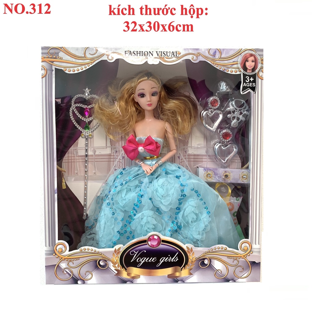 Búp Bê Barbie Cỡ Lớn Cao 30 cm Tặng Kèm Phụ Kiện - Đồ Chơi Búp Bê Elsa Công Chúa Cho Trẻ Em – 312