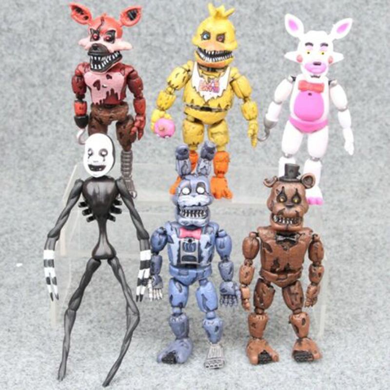 6Pcs FNAF Five Nights At Freddy's 9CM Mini Figures Miniature Game Kids Collection Toy