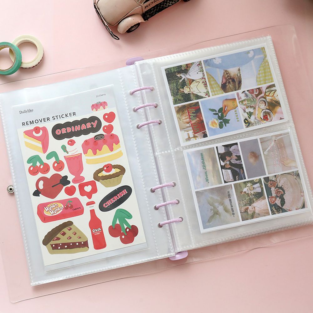 LLOYD Multi Function Stickers Album School Binder Notebook Stickers Binder Transparent Loose Leaf Agenda Journal Stickers Organizer Card Collection Photocards Organizer
