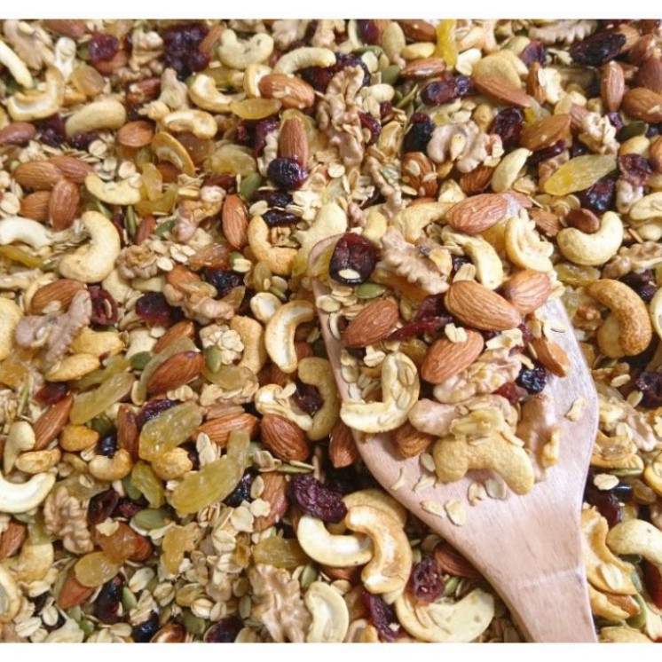 SB2209 500GRAM NGŨ CỐC GRANOLA HANDMADE (NGŨ CỐC ĂN KIÊNG, ĂN SÁNG,NGŨ CỐC NGUYÊN HẠT,HẠNH NHÂN,ÓC CHÓ,HẠT ĐIỀU,HẠT BÍ,K