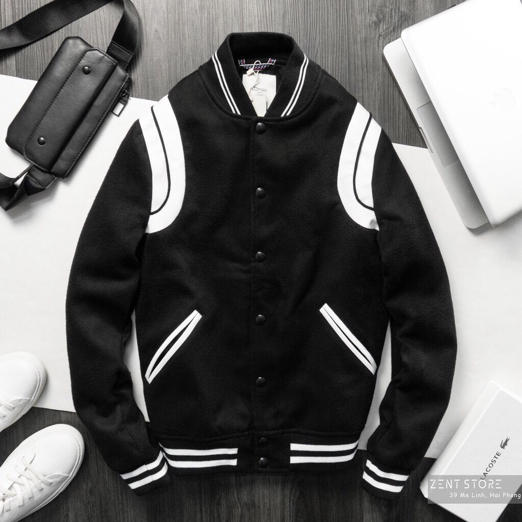 Áo khoác bomber Teddy unisex jakcet nỉ viền đẹp kiểu Hàn Quốc