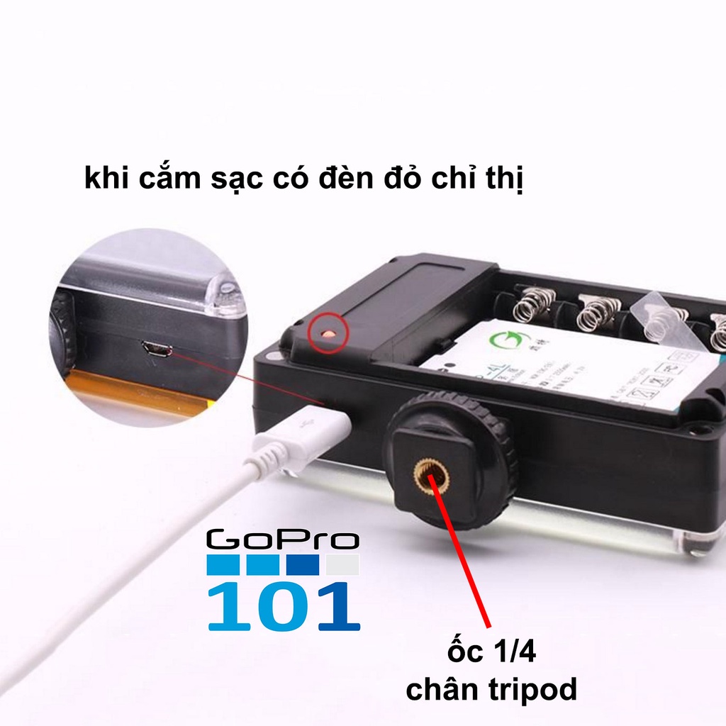 Đèn trợ sáng quay video camera, GoPro 96 LED 112 LED kèm 6 filter màu hỗ trợ chụp ảnh tự sướng tiện lợi - GoPro101