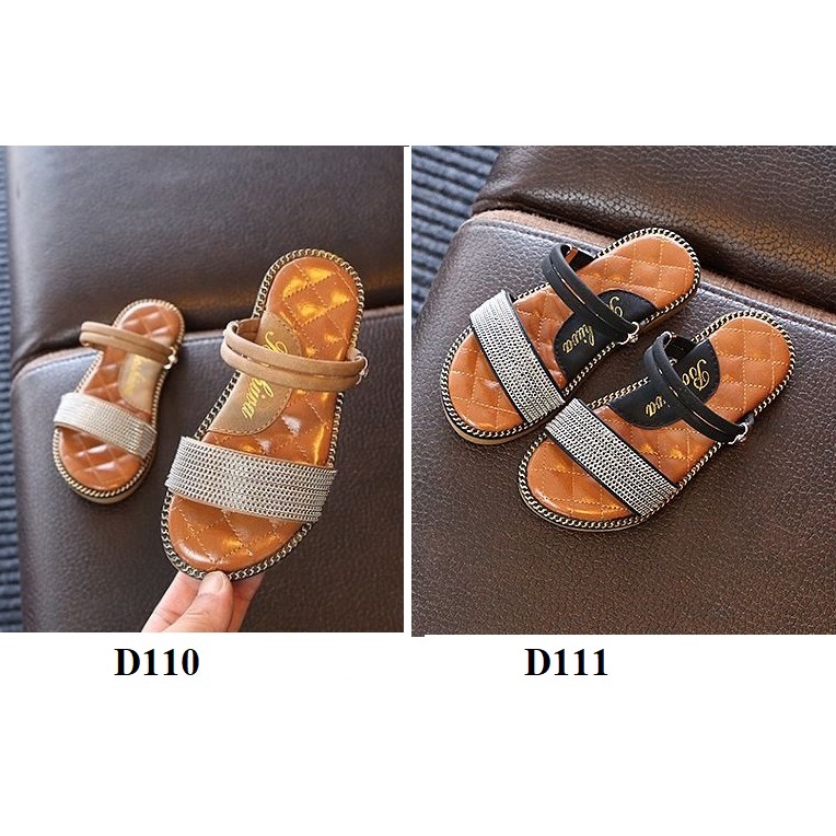 [SALE]Dép sandal quai xích/ quai hoa điệu xinh bé gái, dép quai hậu dép hè cho bé