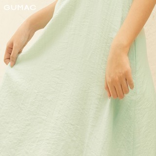 Đầm nữ phối lá cổ trắng DA10125 GUMAC