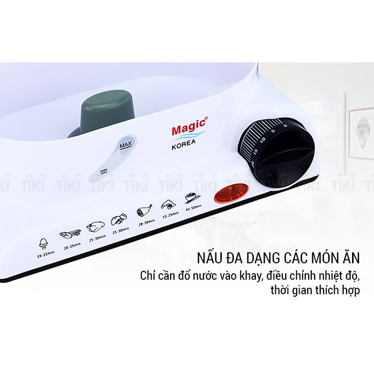 Nồi Hấp Đa Năng 2 tầng Magic Korea A-66 (7L) - Trắng - Hàng chính hãng